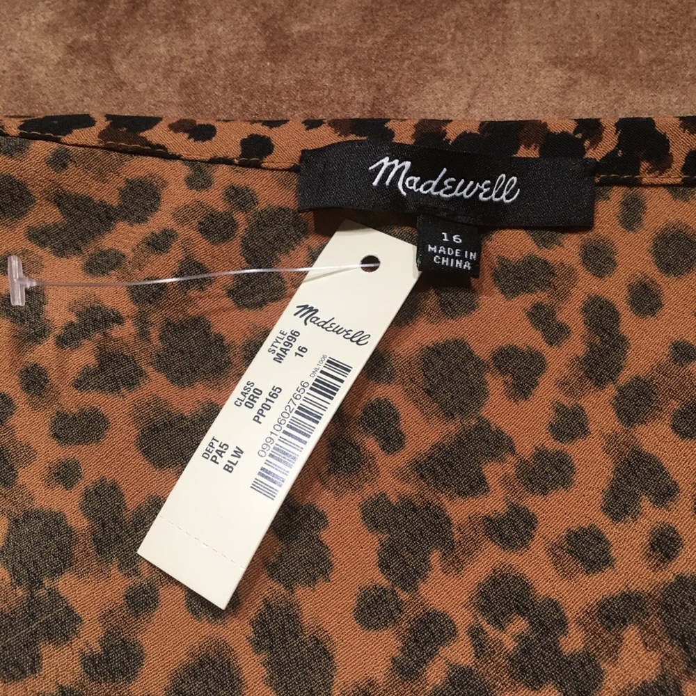 MADEWELL NWT AUTHENTIC BRUSHED MATERIAL LEOPARD MIDI SKIRT WITH A SIDE SLIT - Picture 11 of 11